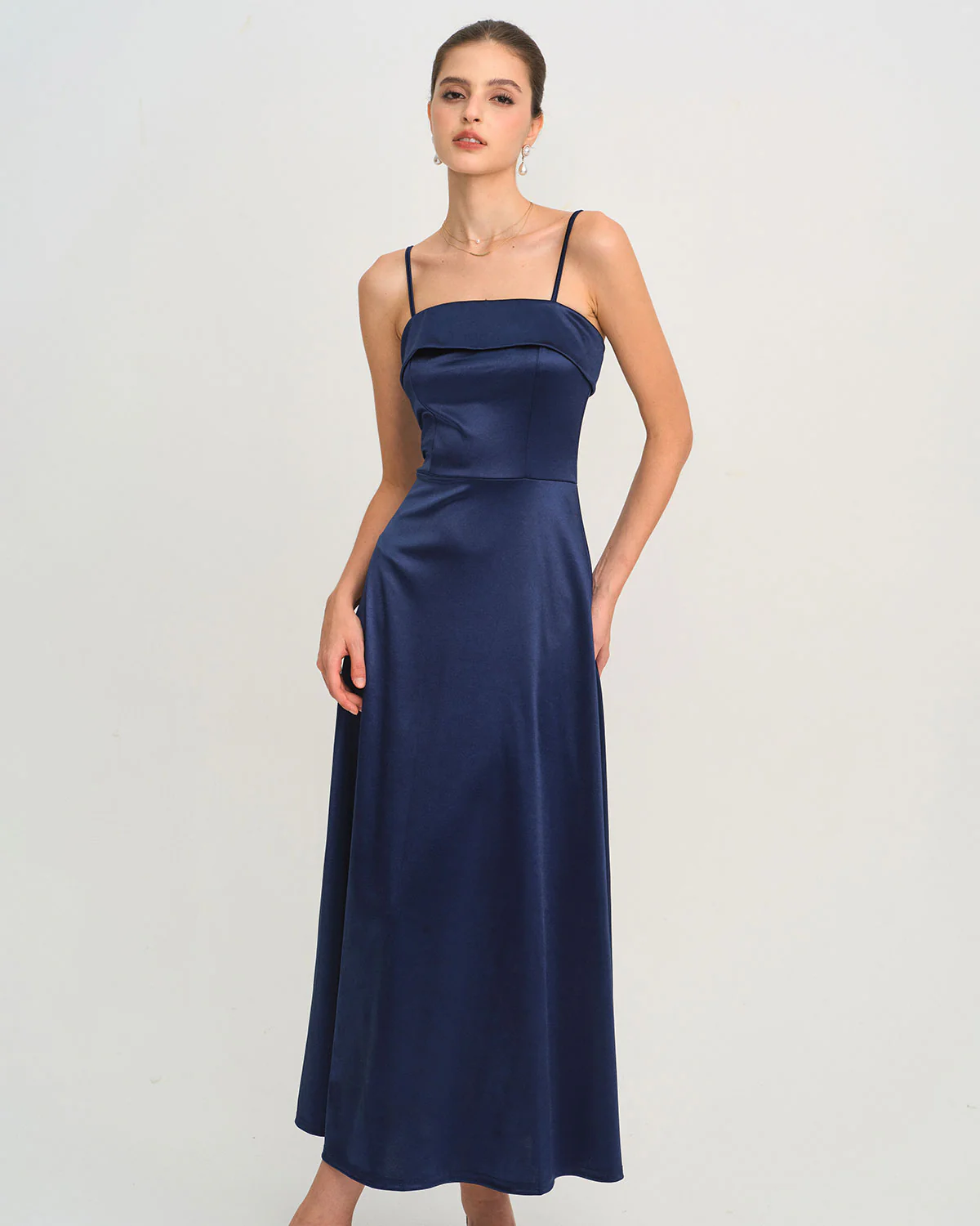 Blue A-Line Slip Maxi Dress