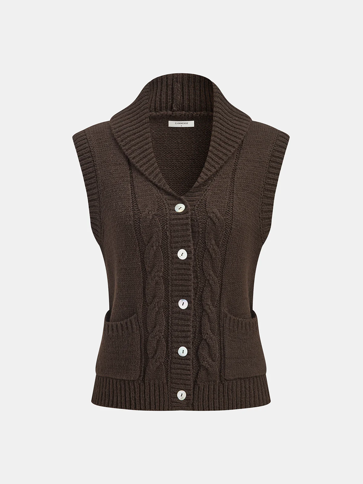 Cable-Knit Wool-Blend Collared Sweater Vest