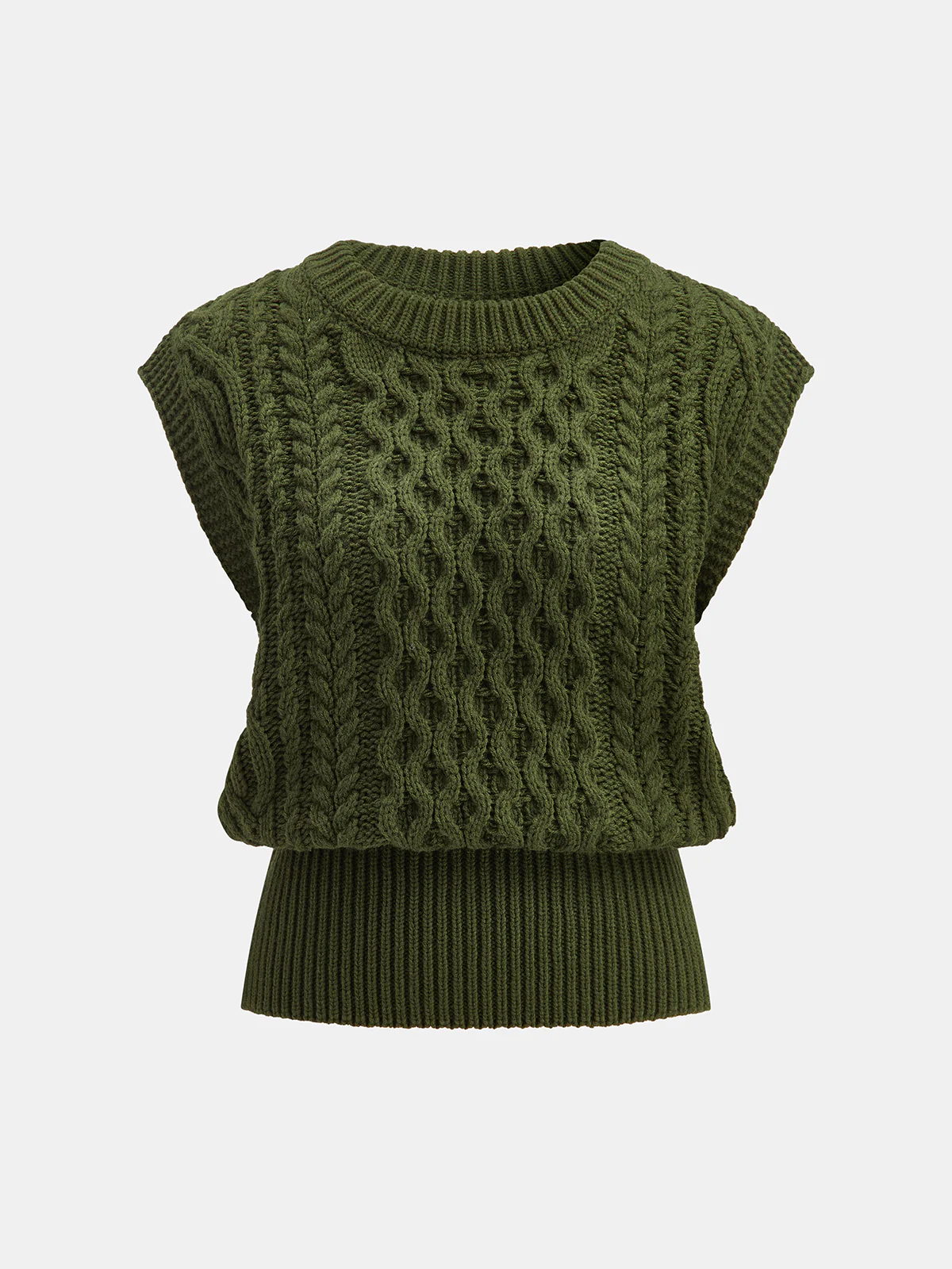 Cable Knit Sleeveless Sweater Vest