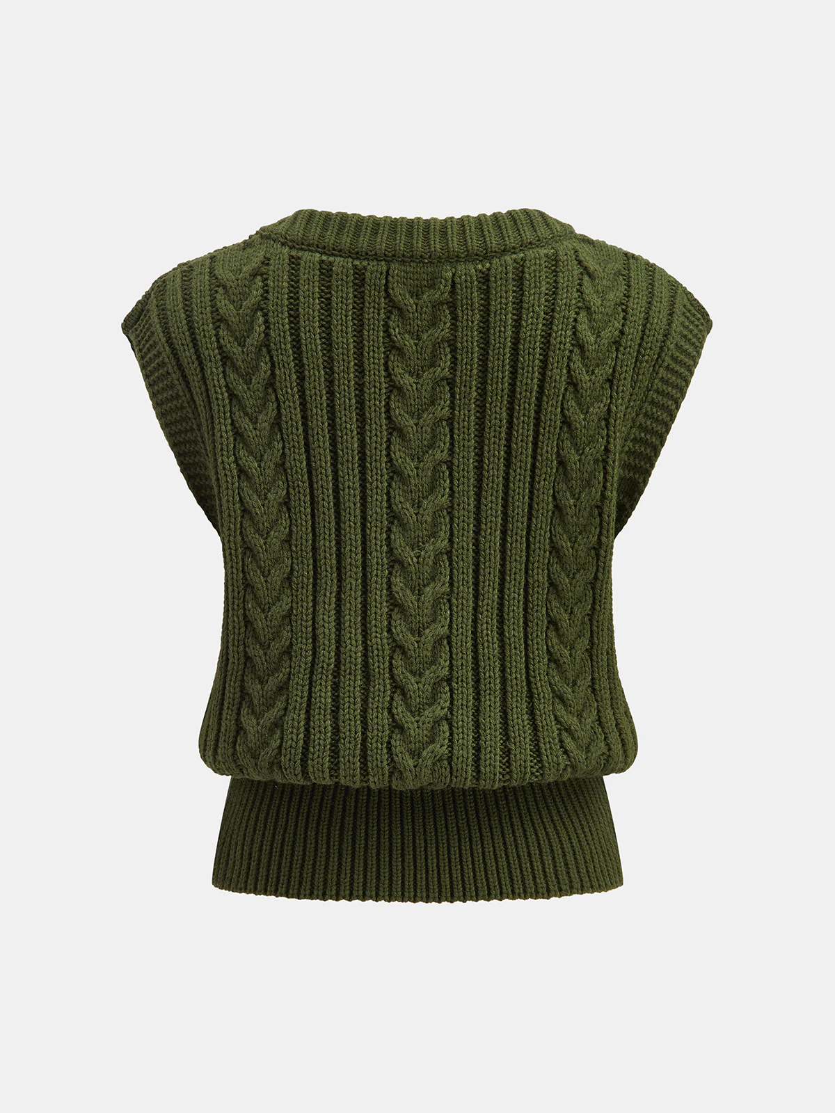 Cable Knit Sleeveless Sweater Vest