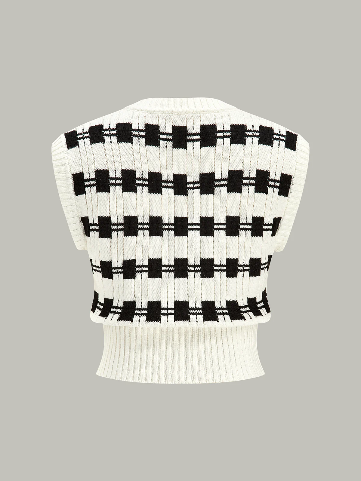 V-neck Plaid Sweater Vest